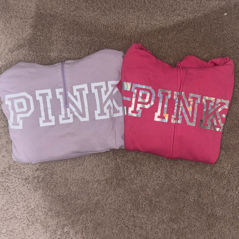 Pink Double BUNDLE Deal! Pink Lavender Quarter Zip & Pink Full Zip Hoodie